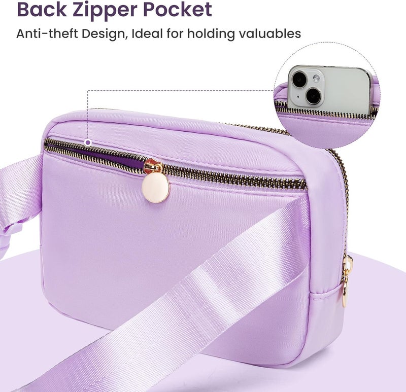 YQE Birthday Gifts for Girls, 4 5 6 7 8 9 10 11 12 13 14 Year Old Girl Gifts for Teens Kids Daughter Sister Her, Cute Initial Fanny Pack Belt Bag Crossbody Bag Trendy Stuff for Girls Teen (Lavender, A) - Image 4